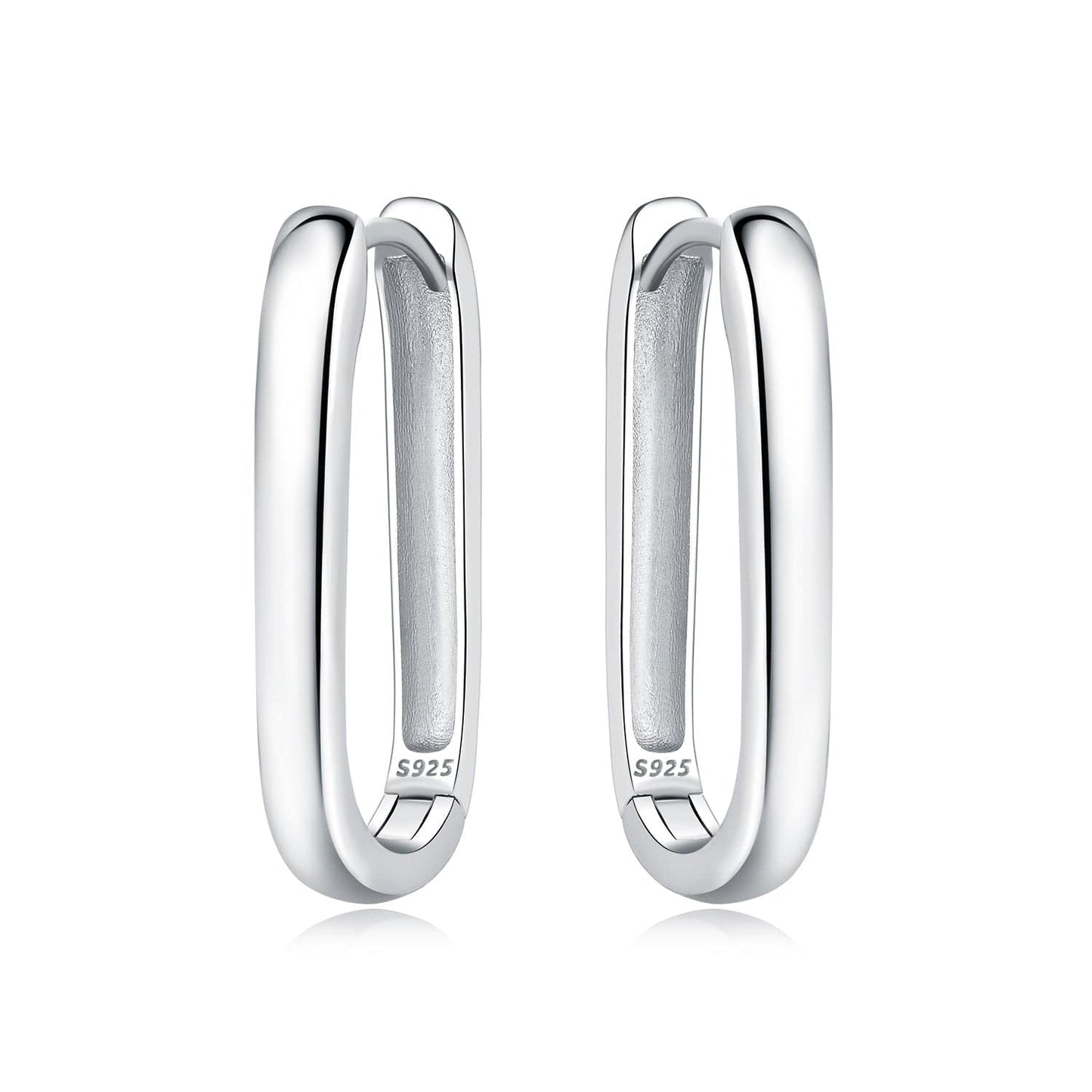 Pangama Jewelry Earrings Silver Minimalist Sleek Hoop Earrings