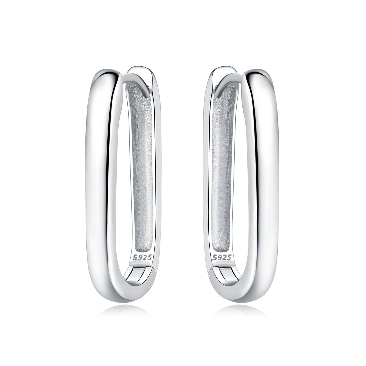 Pangama Jewelry Earrings Silver Minimalist Sleek Hoop Earrings