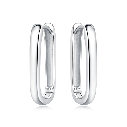 Pangama Jewelry Earrings Silver Minimalist Sleek Hoop Earrings