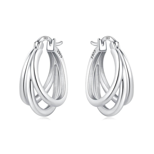 Pangama Jewelry Earrings Triple Loop Classic Hoop Earrings