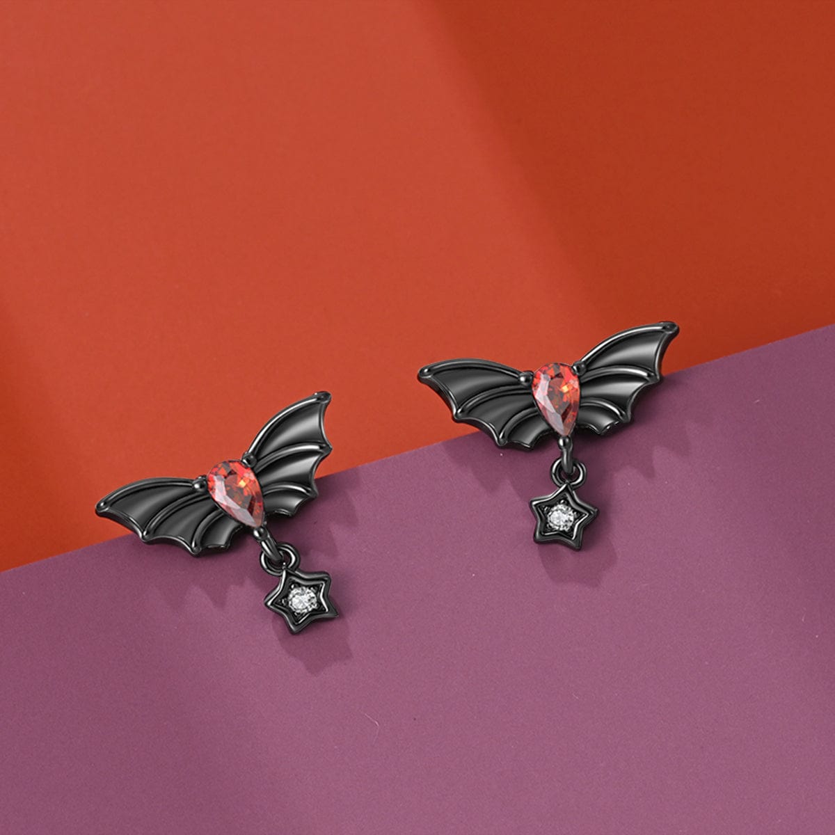 Pangama Jewelry Earrings Twilight Bat Gemstone Drop Earrings