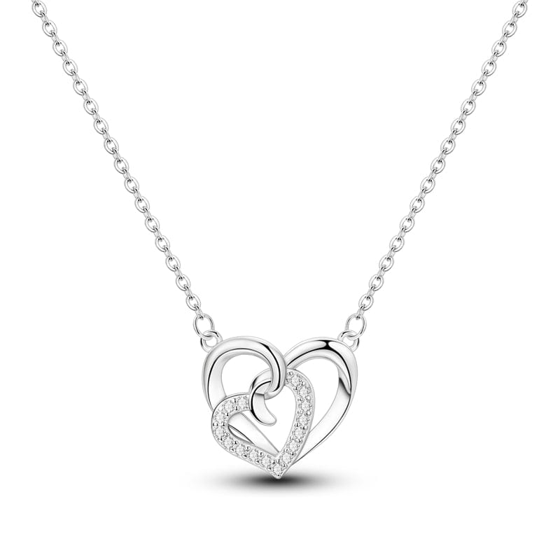 Pangama Jewelry Necklaces Interlocking Sparkling Hearts Pendant Necklace