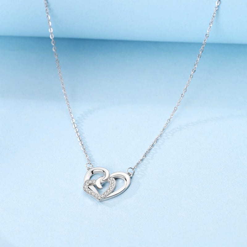 Pangama Jewelry Necklaces Interlocking Sparkling Hearts Pendant Necklace