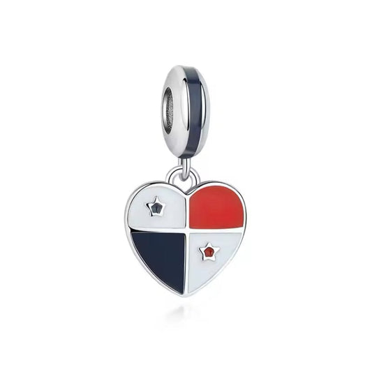 Pangama Jewelry Panama Heart Flag Dangle Charm