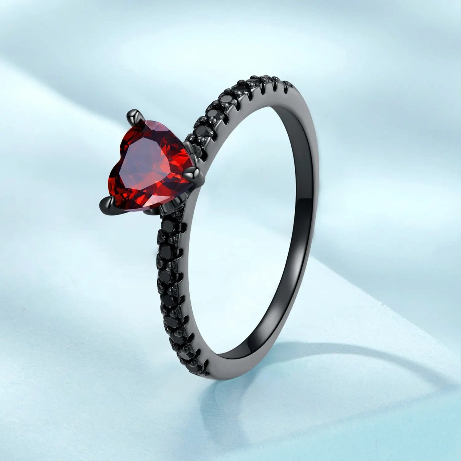 Pangama Jewelry Ring Black Punk Heart Ring