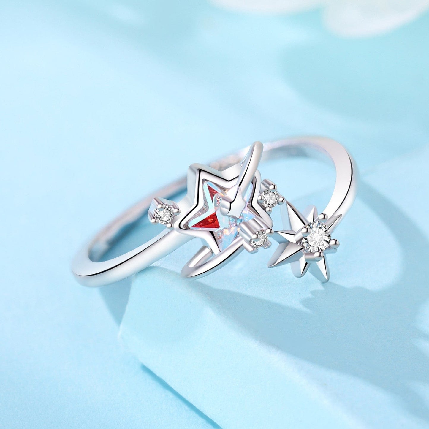 Pangama Jewelry Ring Celestial Star Duo Ring with Sparkling Details