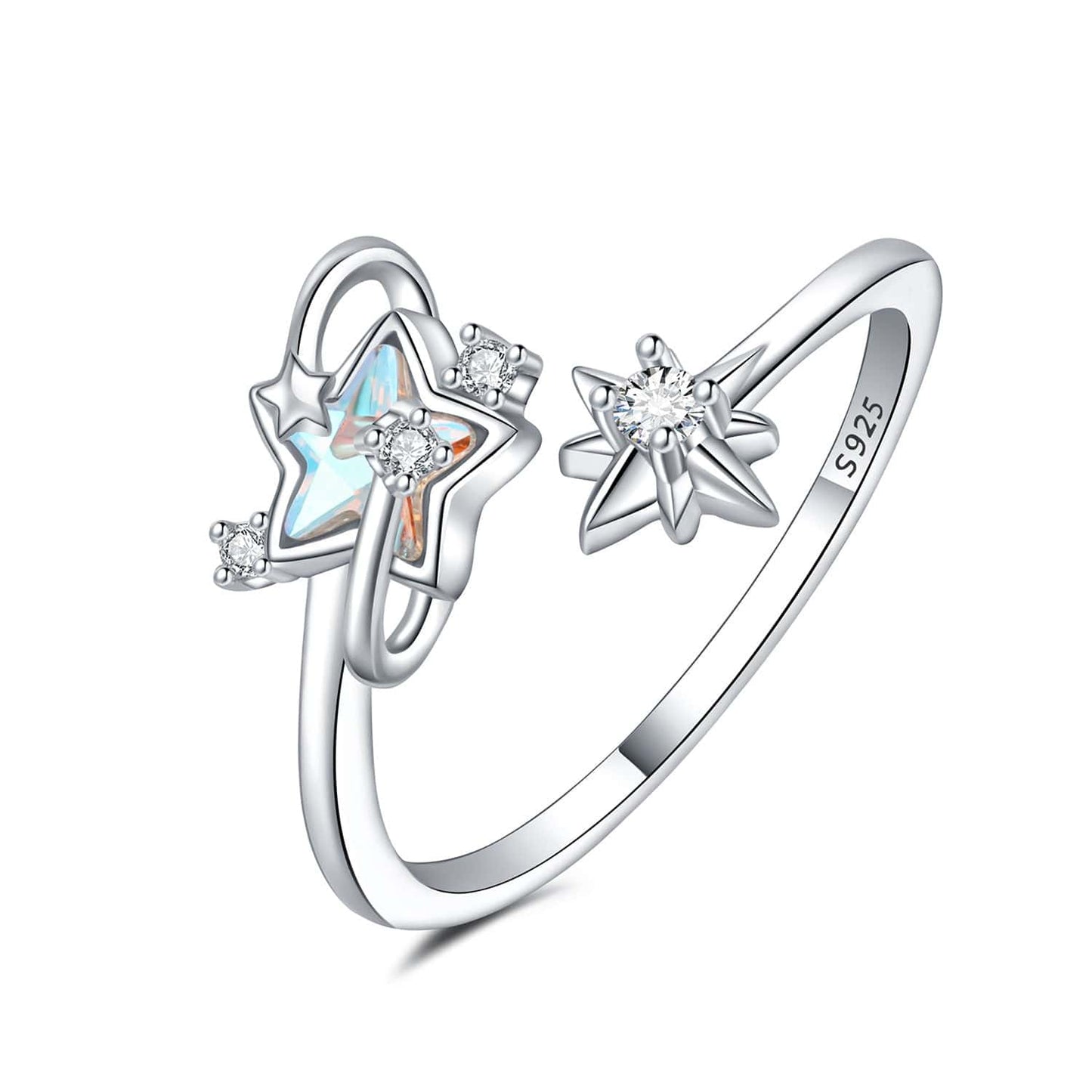 Pangama Jewelry Ring Celestial Star Duo Ring with Sparkling Details