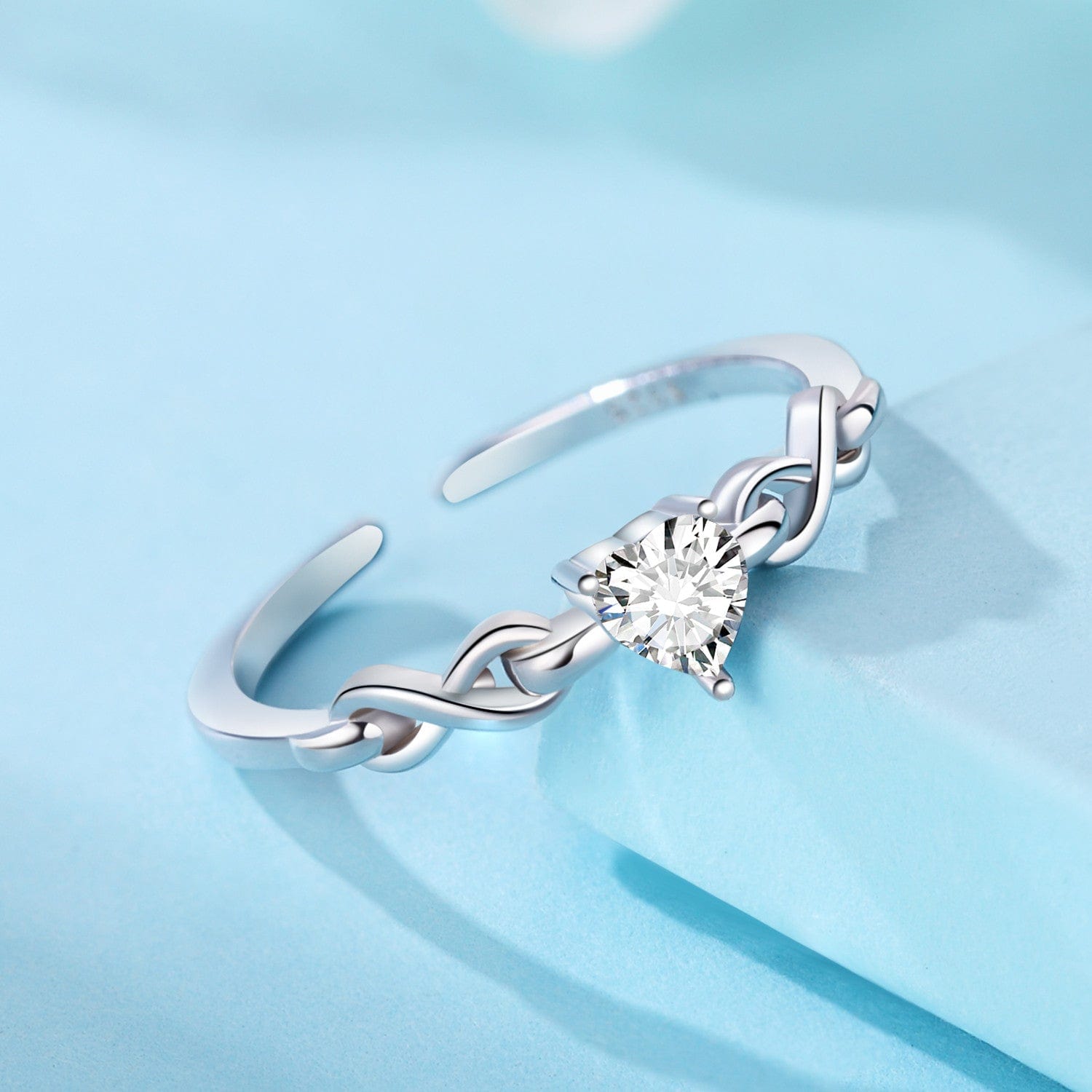 Pangama Jewelry Ring Eternal Heart Solitaire Adjustable Ring