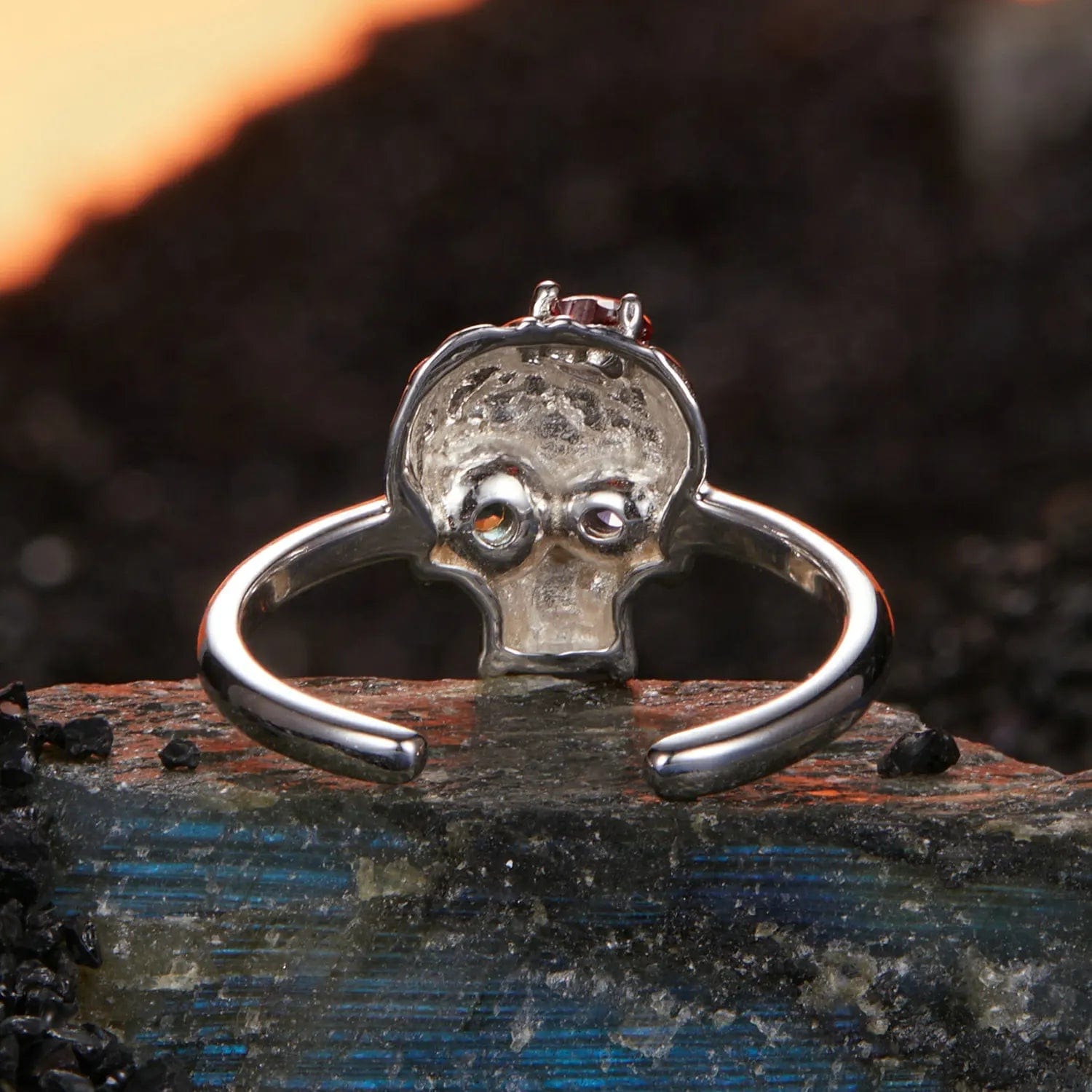 Pangama Jewelry Ring Gothic Skull Head Ring