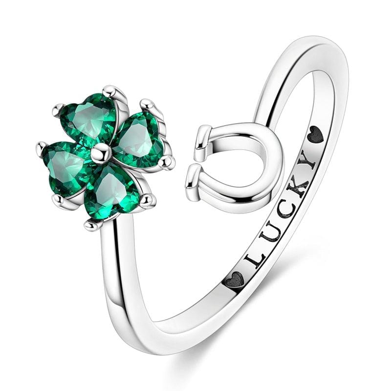 Pangama Jewelry Ring Lucky Charm Four-Leaf Clover & Horseshoe Ring