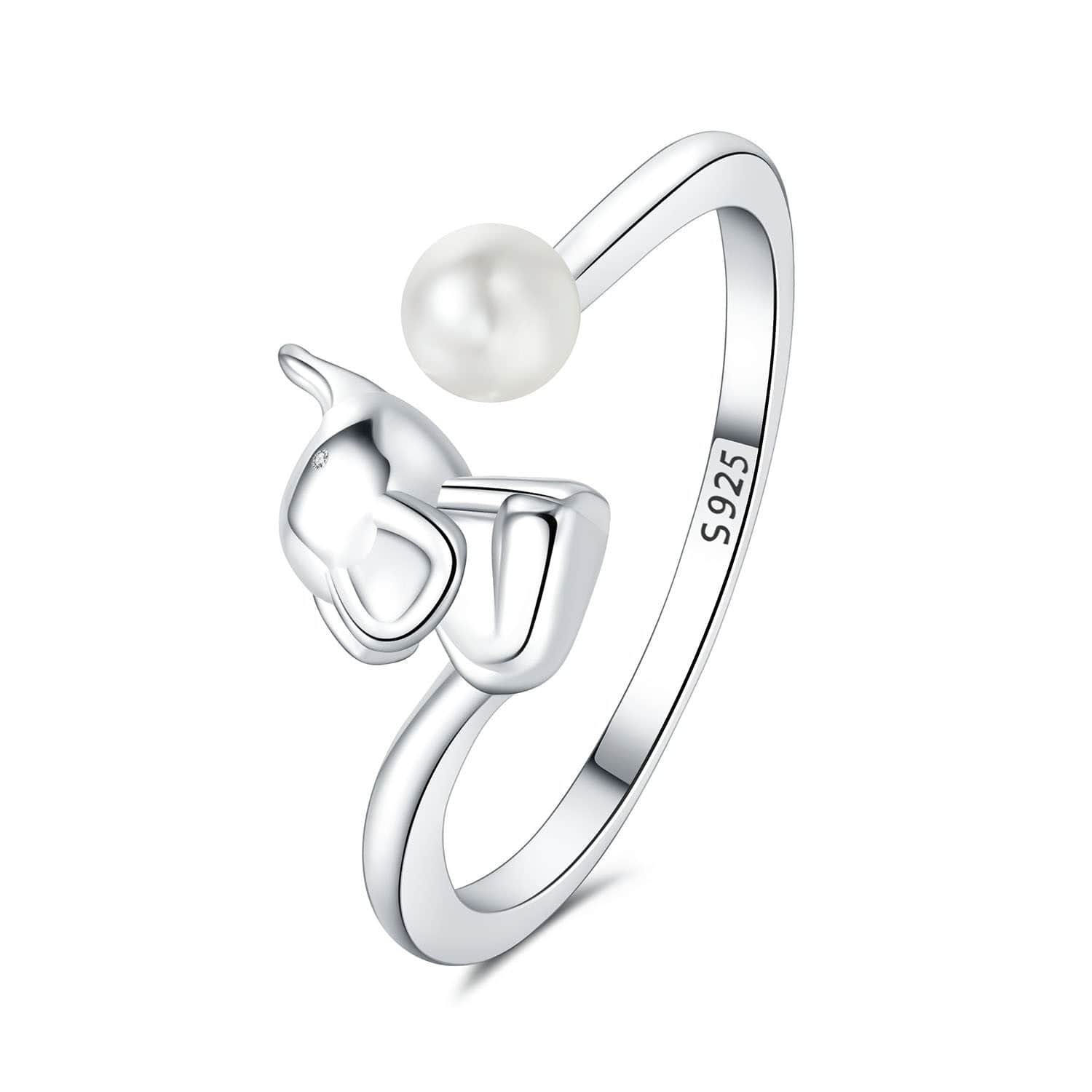 Pangama Jewelry Ring Pearl Bow Ring with Delicate Knot Design