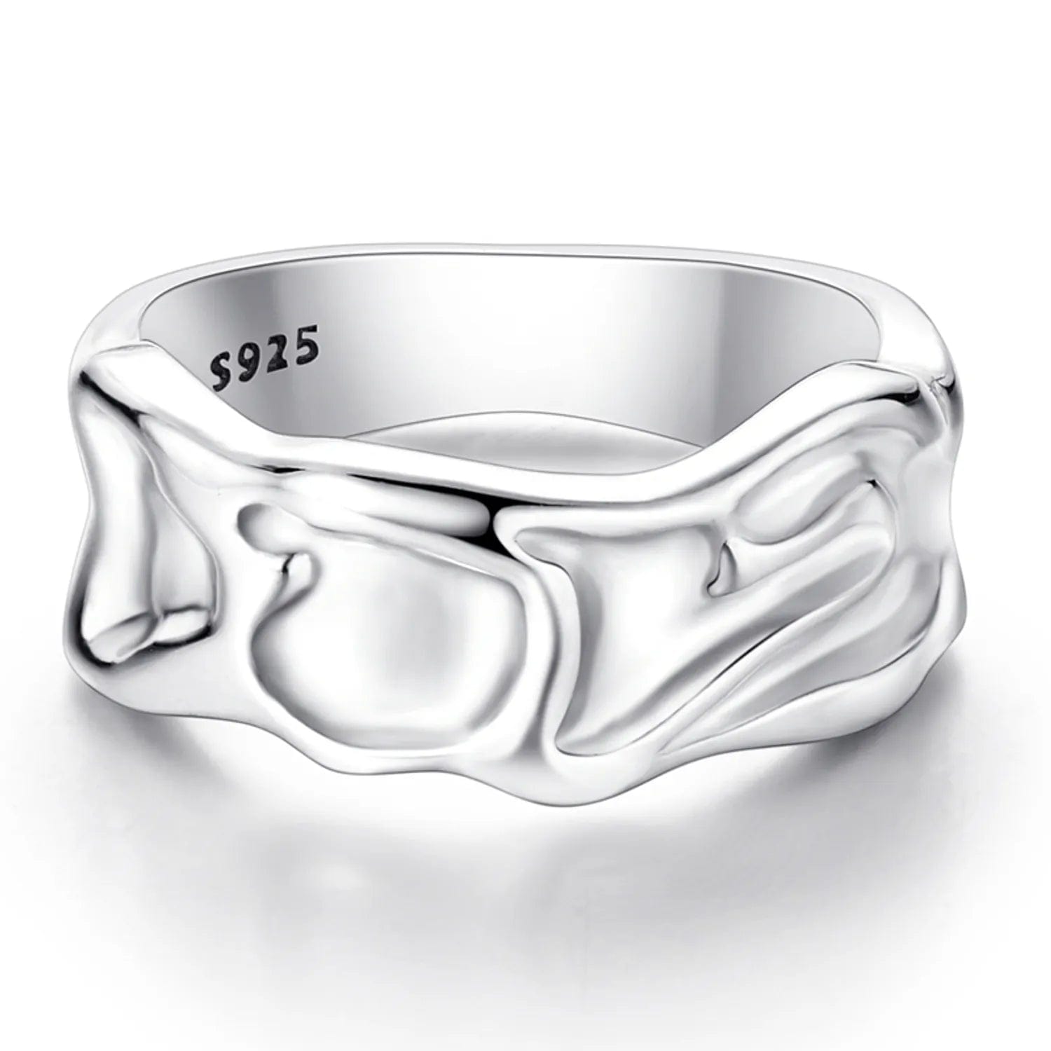 Pangama Jewelry Ring S925 Sterling Silver Wave Ring