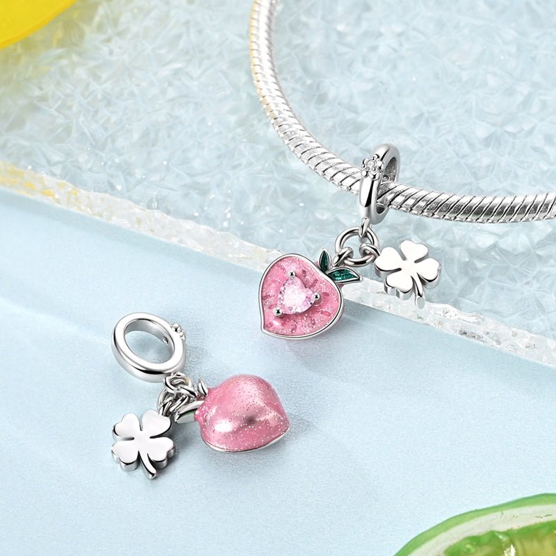 Pangama Jewelry Peach with Four - Leaf Clover Dangle Charm