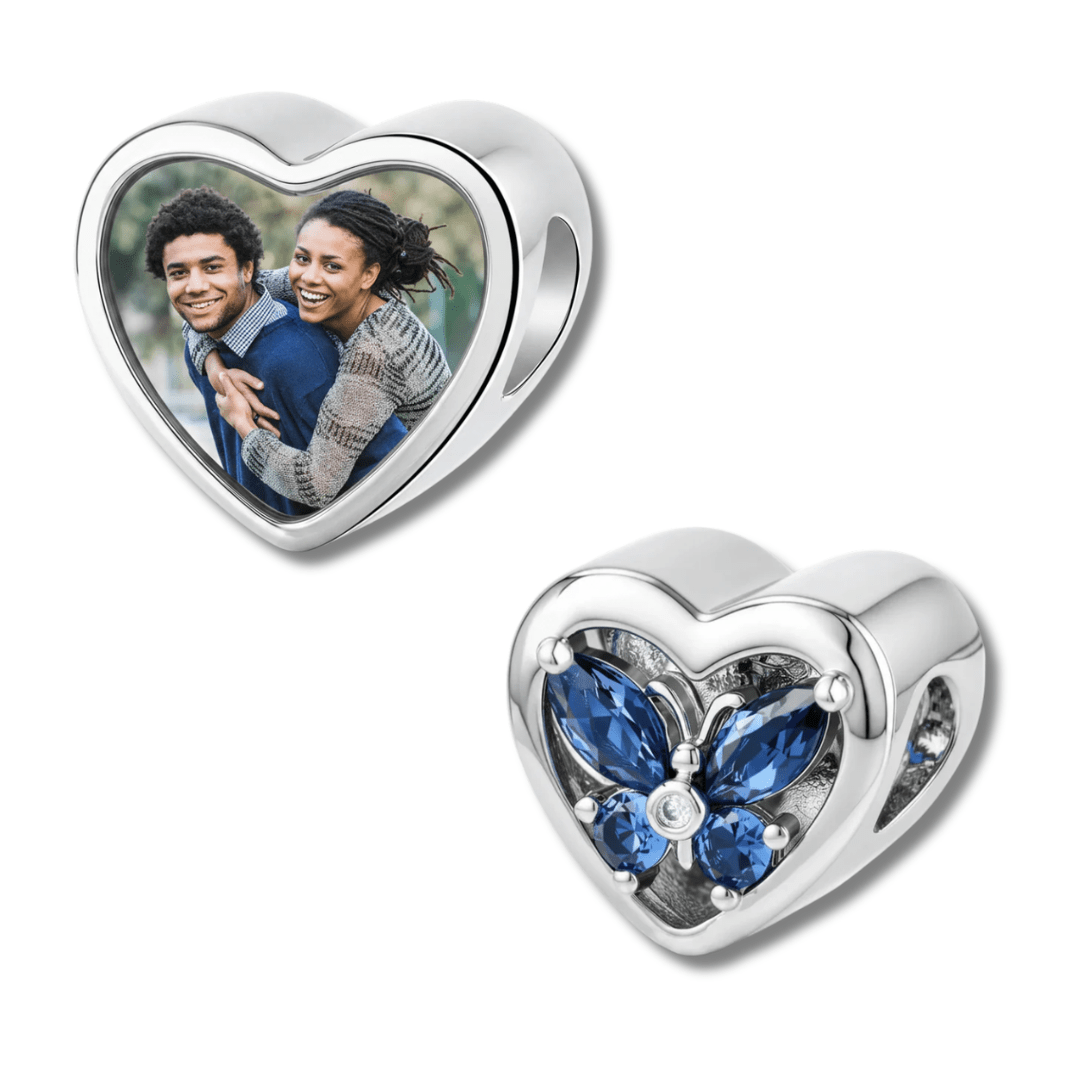 Pangama Jewelry Personalized Heart Photo & Birthstone Charm