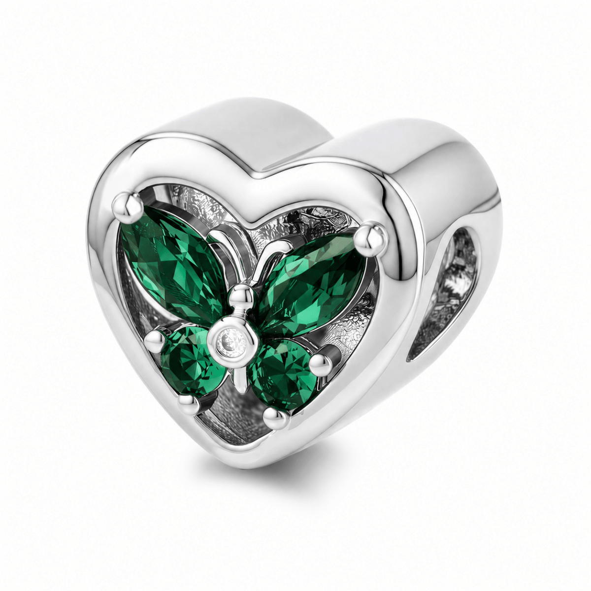Pangama Jewelry Personalized Heart Photo & Birthstone Charm