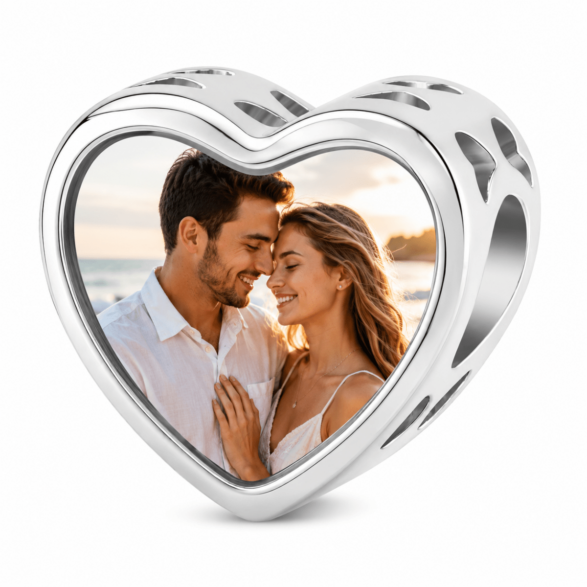 Pangama Jewelry Personalized Mom Heart Photo Charm