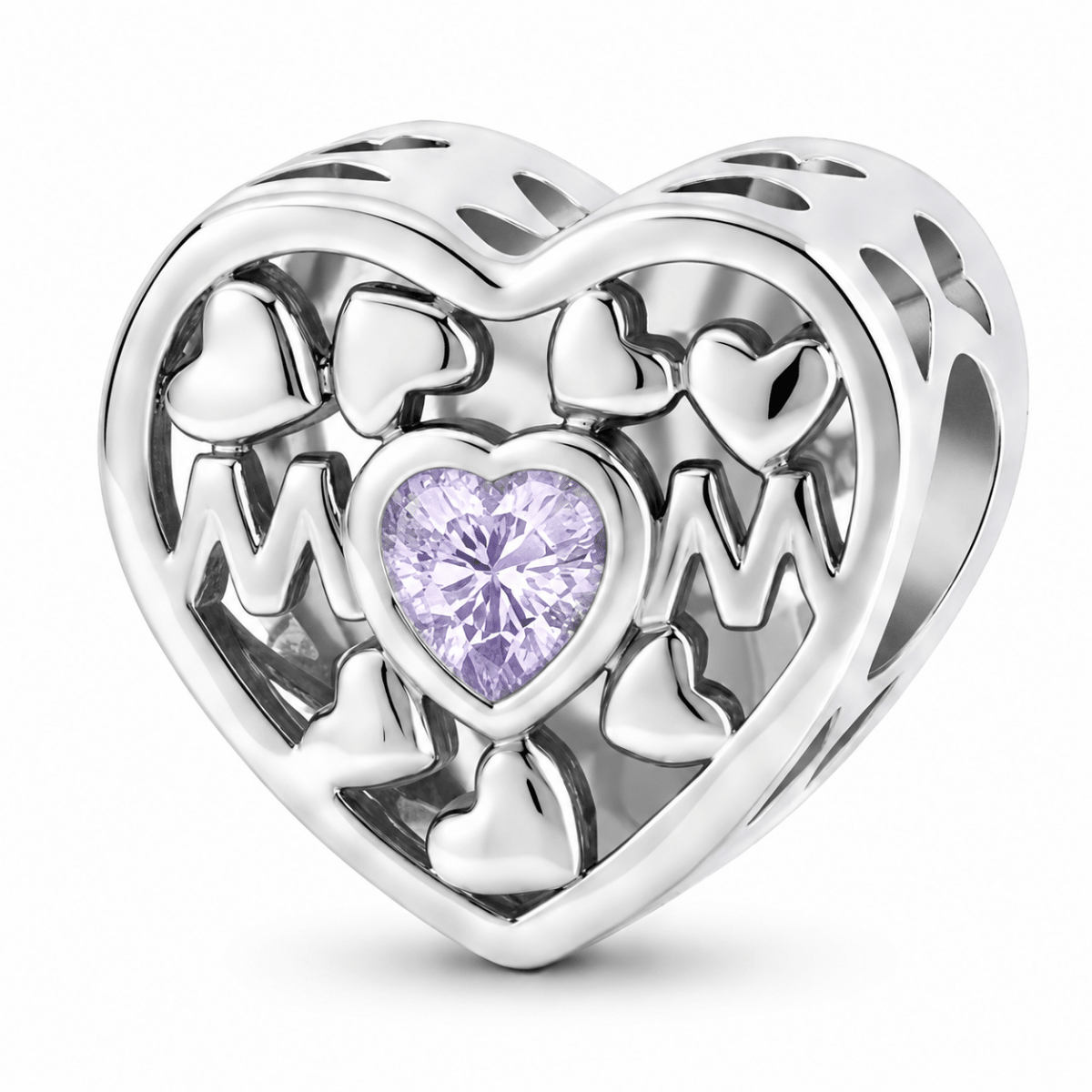 Pangama Jewelry Personalized Mom Heart Photo Charm