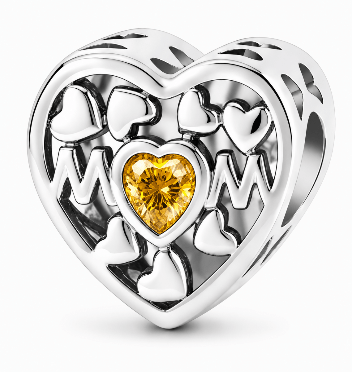 Pangama Jewelry Personalized Mom Heart Photo Charm