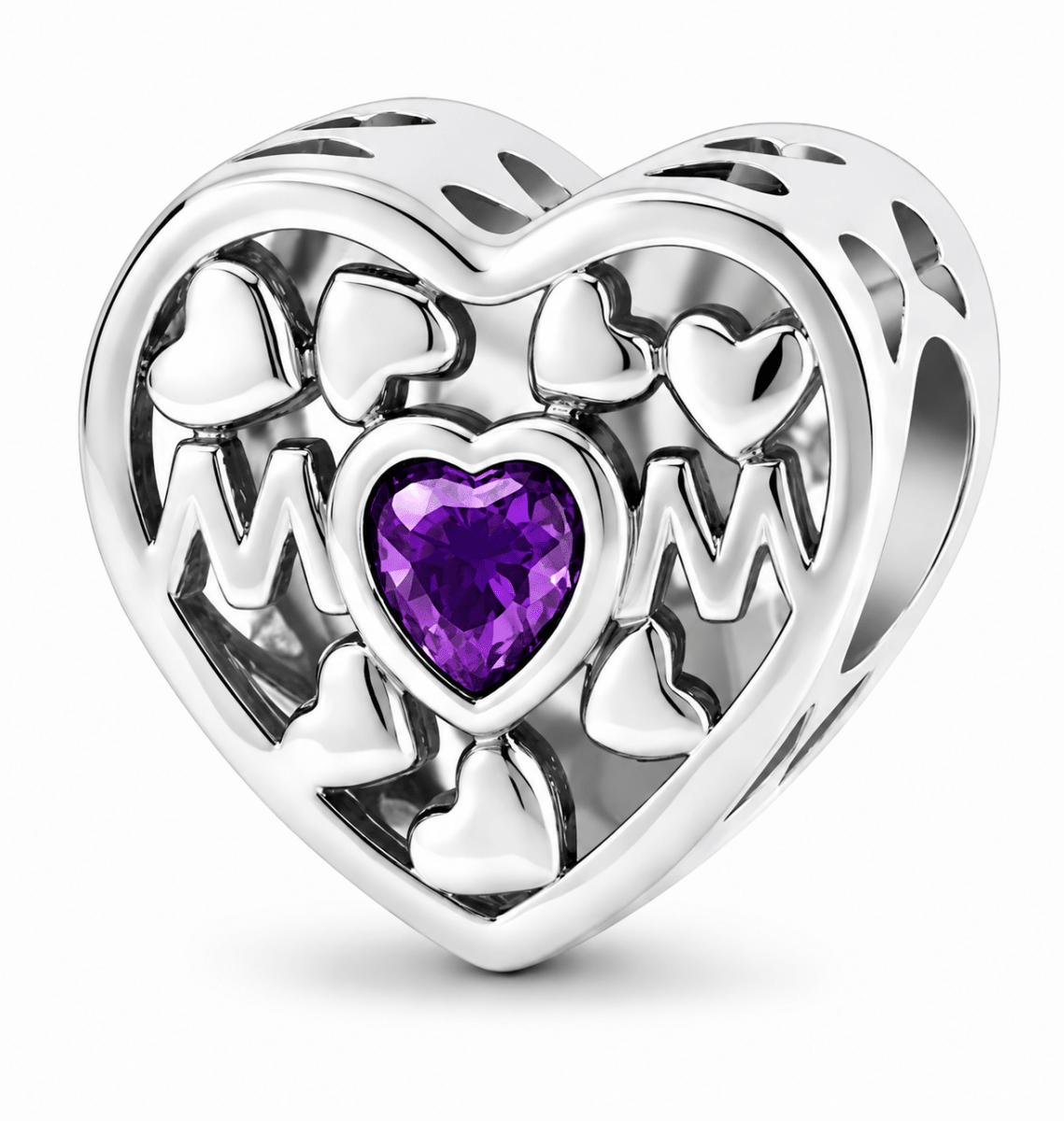 Pangama Jewelry Personalized Mom Heart Photo Charm