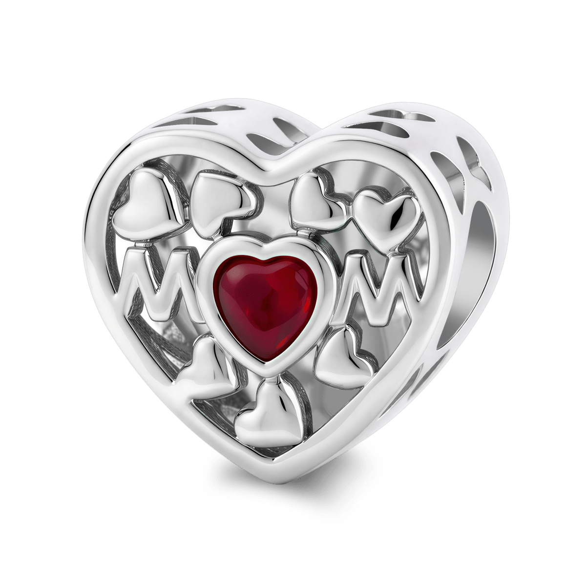 Pangama Jewelry Personalized Mom Heart Photo Charm
