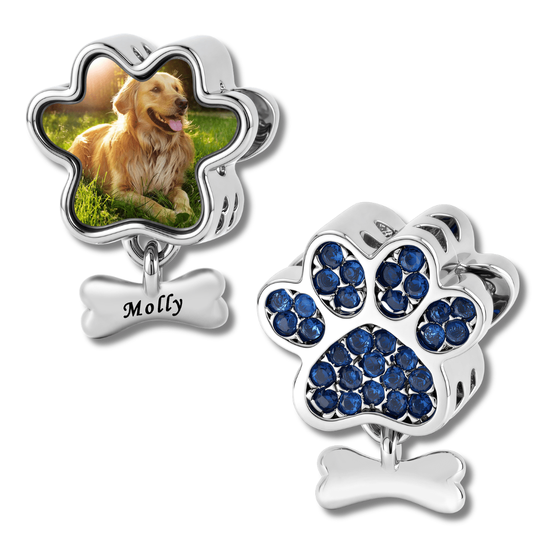 Pangama Jewelry Personalized Pet Photo & Name Bone Dangle Charm