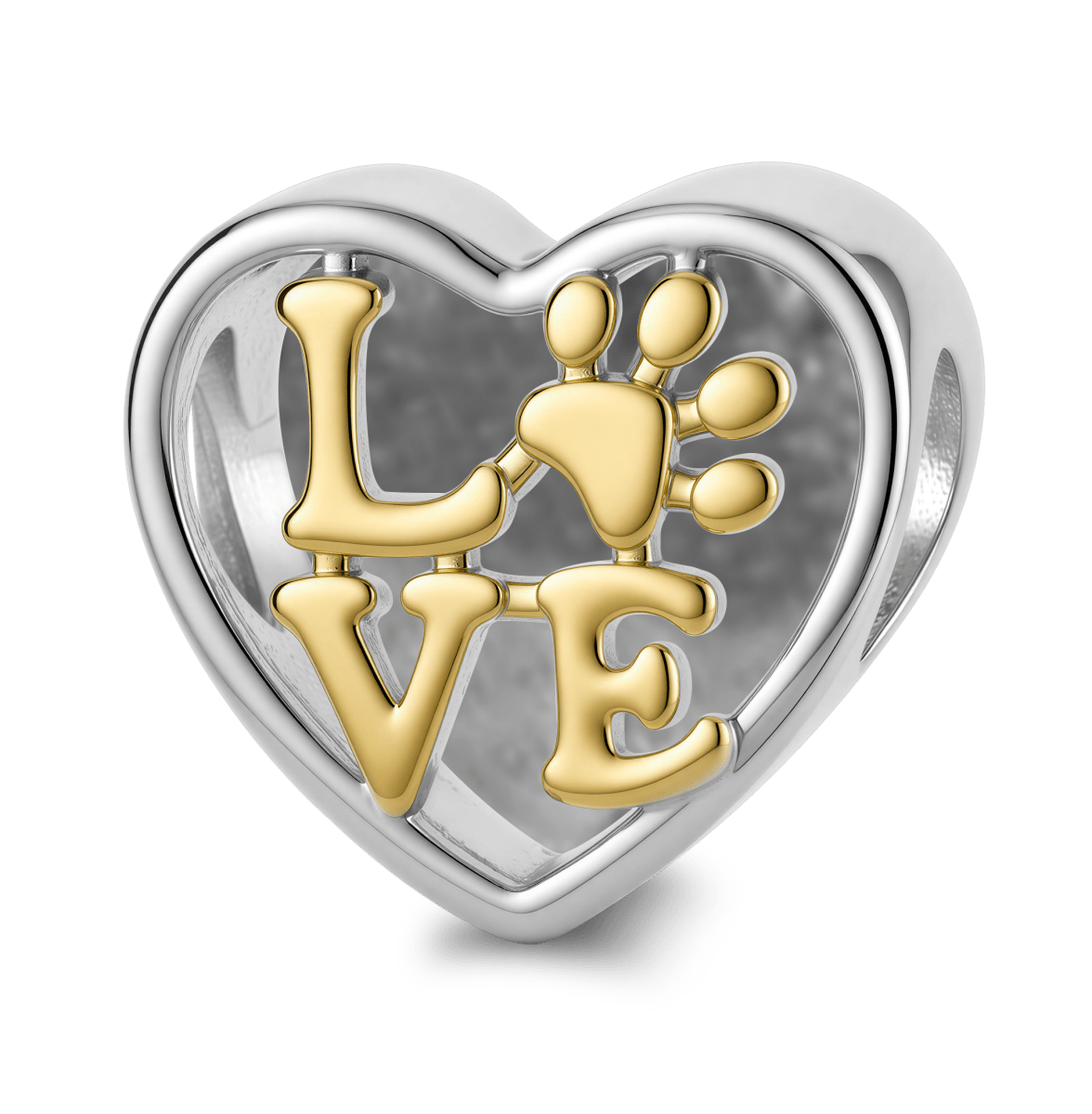 Pangama Jewelry Personalized Pet Photo & Paw Print Love Heart Charm