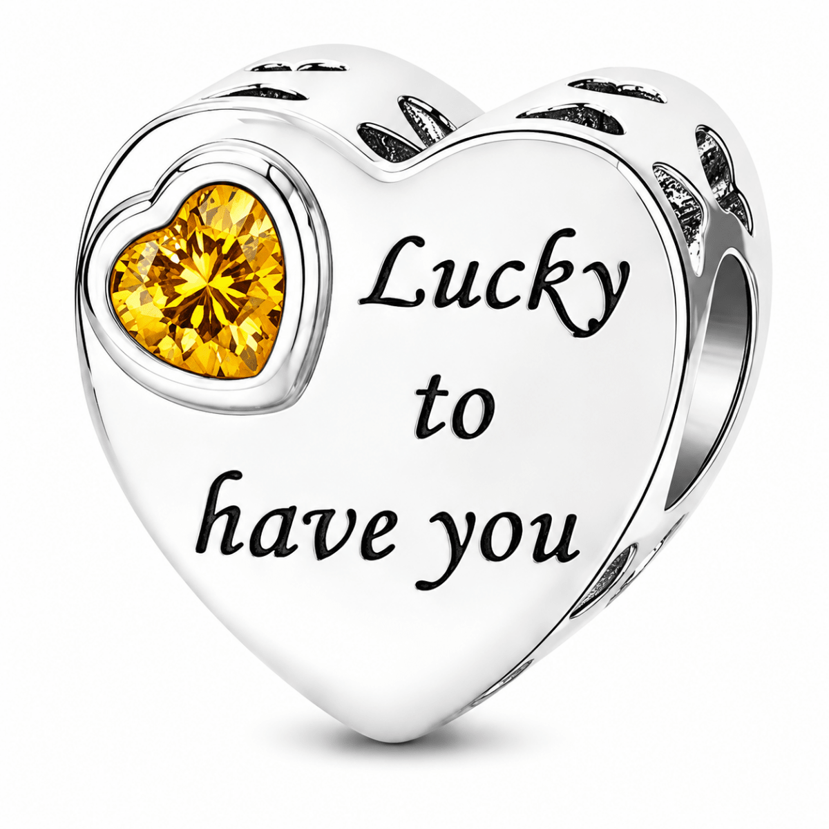Pangama Jewelry Personalized Photo & Engraved Birthstone Heart Charm
