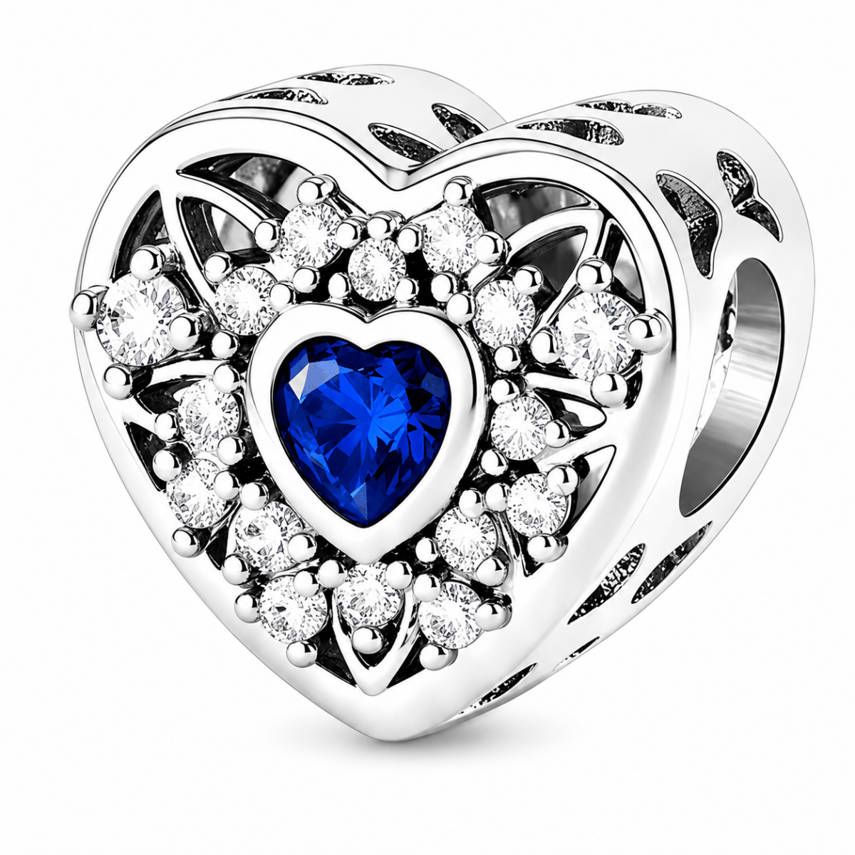 Pangama Jewelry Personalized Photo & Heart Birthstone Halo Charm
