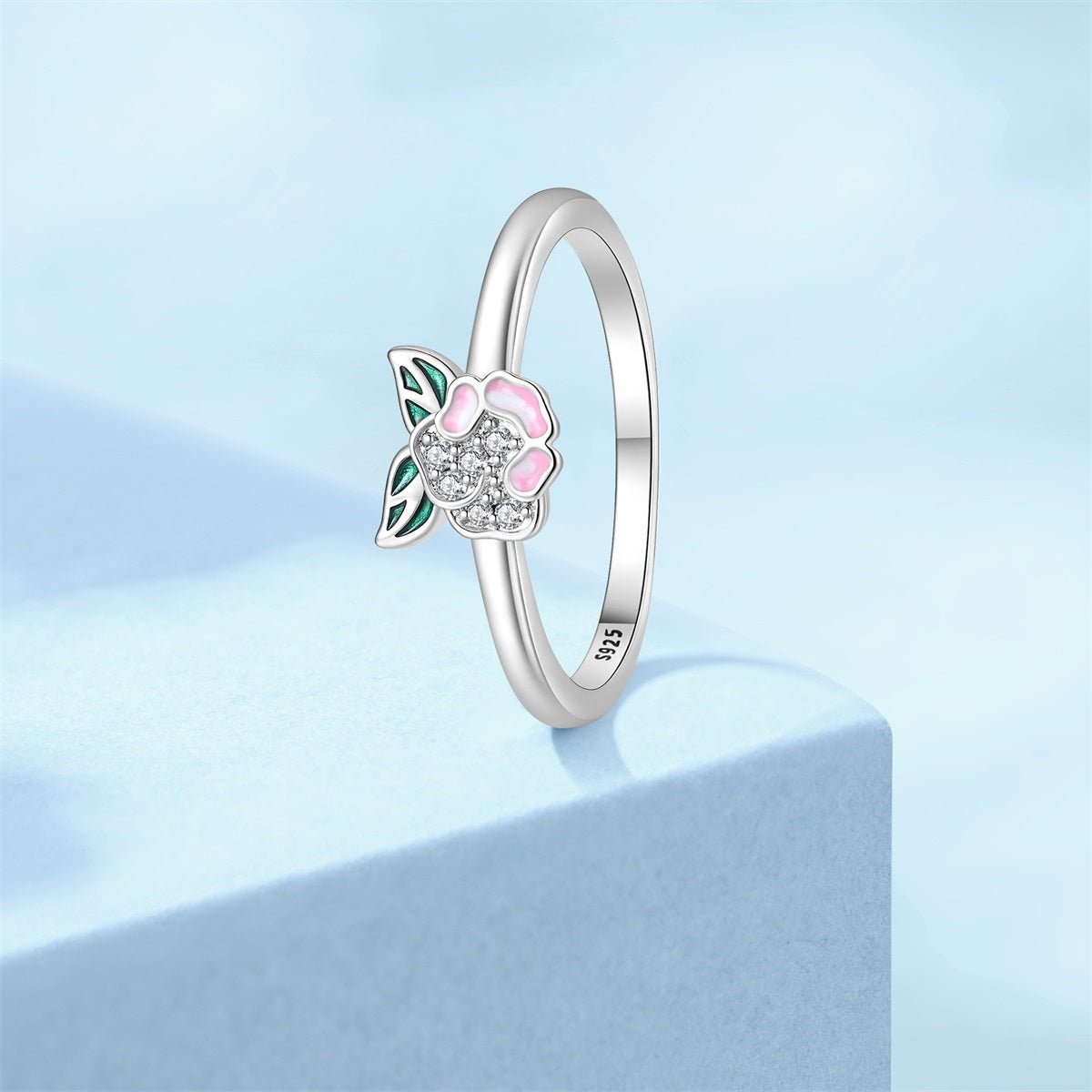 Pangama Jewelry Pink Blossom Floral Sparkle Ring