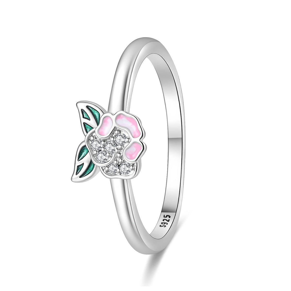 Pangama Jewelry Pink Blossom Floral Sparkle Ring