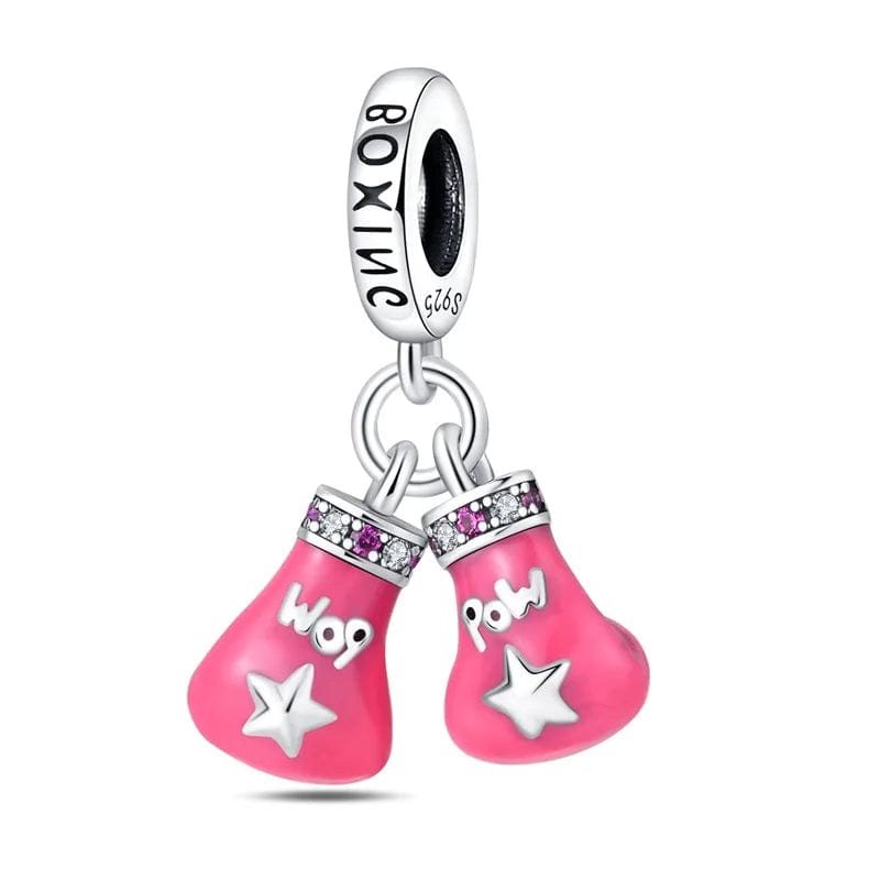 Pink Boxing Gloves Charm