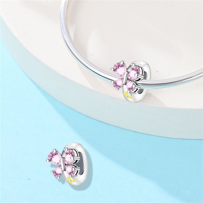 Pangama Jewelry Pink Butterfly Spacer Charm