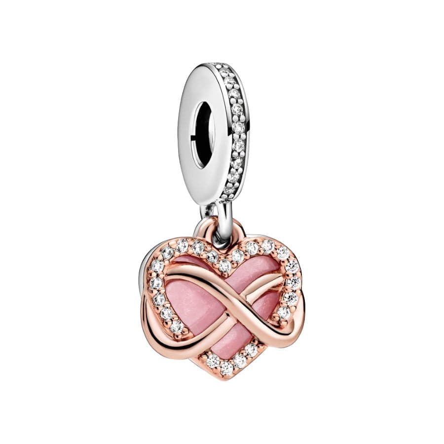 Pink Family Tree and Infinity Heart Charm Set