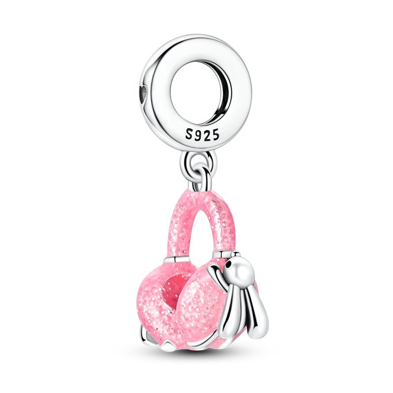 Pangama Jewelry Pink Glitter Earmuffs Dangle Charm