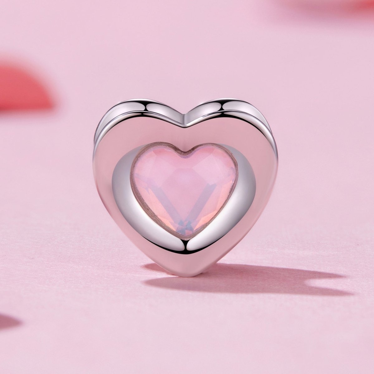 Pangama Jewelry Pink Glow Heart Charm