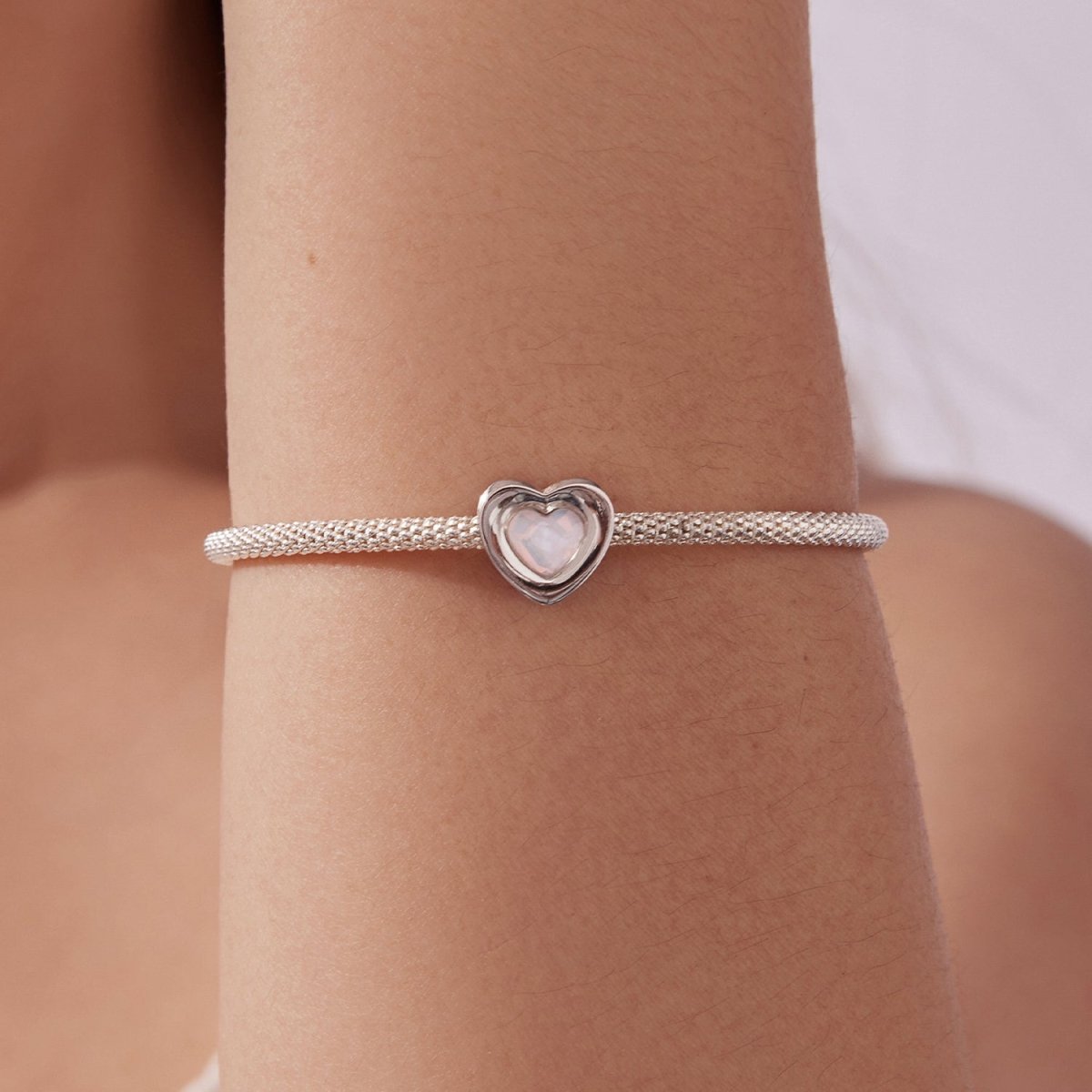 Pangama Jewelry Pink Glow Heart Charm