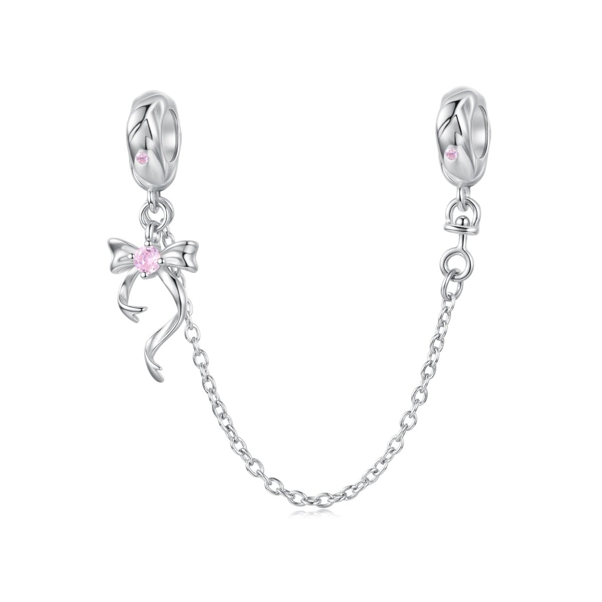Pangama Jewelry Pink Ribbon Safety Chain Charm