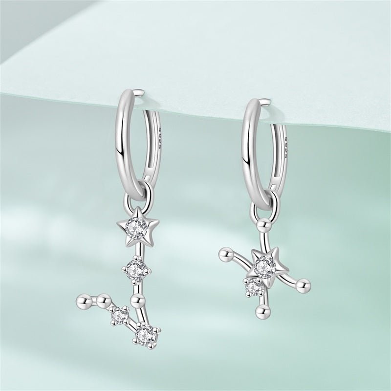 Pangama Jewelry Pisces Constellation Zodiac Hoop Earrings