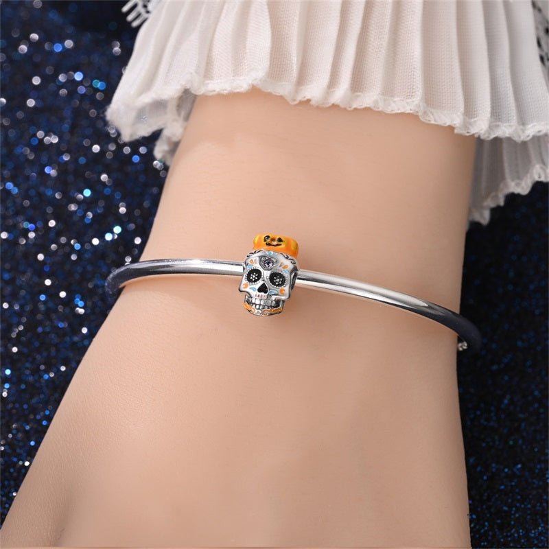 Pangama Jewelry Pumpkin Glow Sugar Skull Charm