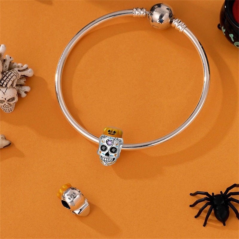 Pangama Jewelry Pumpkin Glow Sugar Skull Charm
