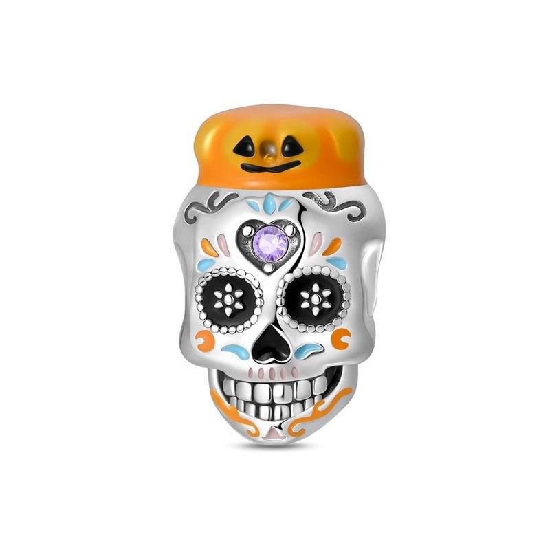 Pangama Jewelry Pumpkin Glow Sugar Skull Charm