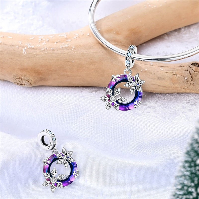 Pangama Jewelry Purple Crystal Snowflake Dangle Charm