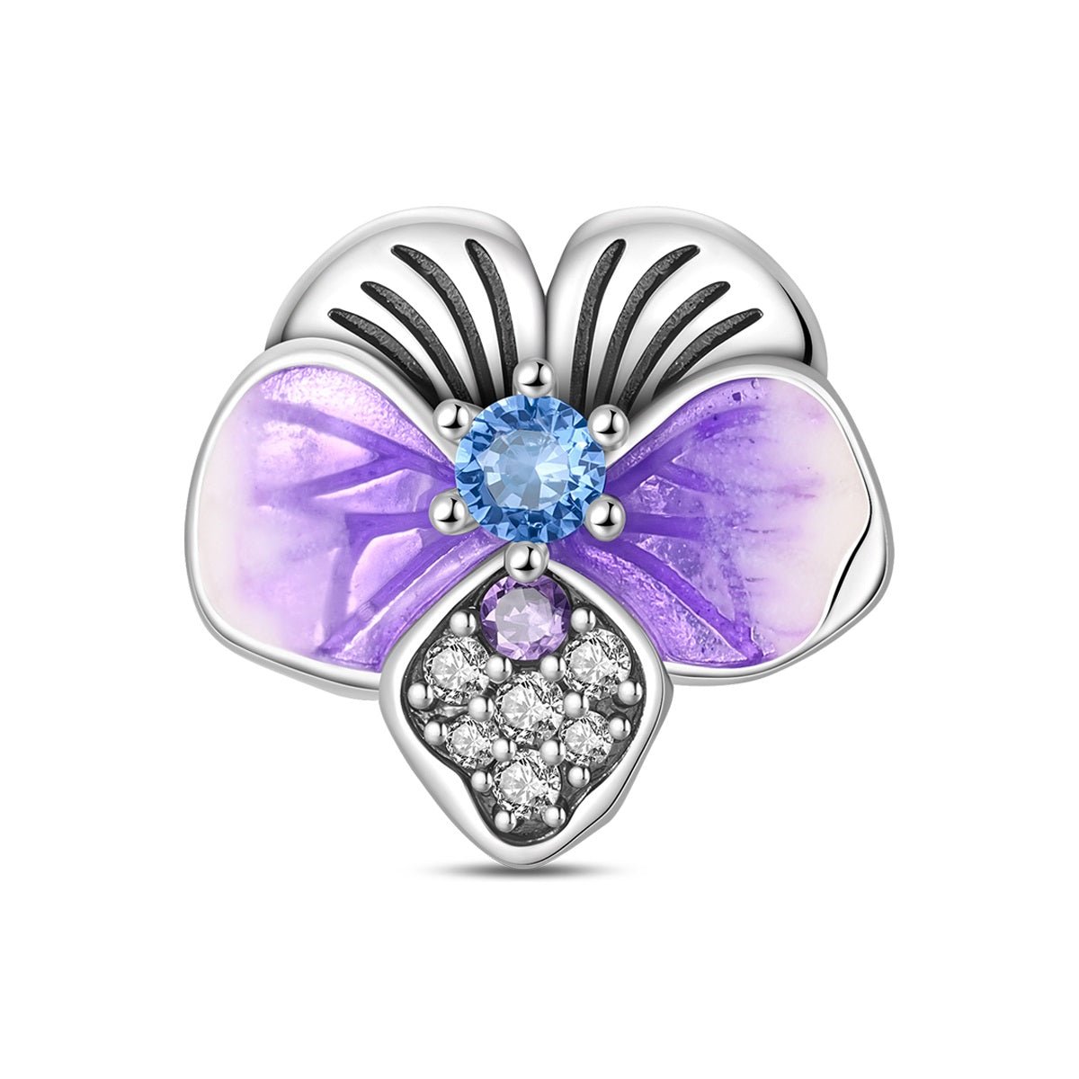 Pangama Jewelry Purple Orchid Flower Charm