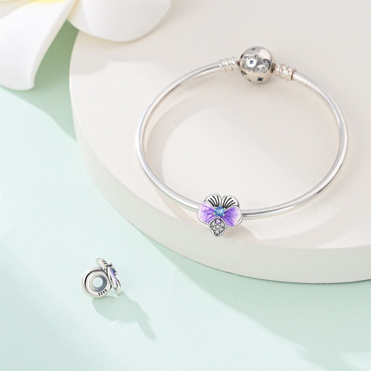 Pangama Jewelry Purple Orchid Flower Charm