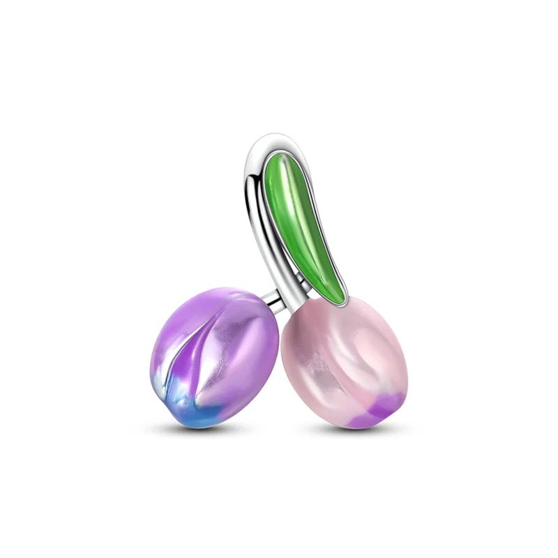 Pangama Jewelry Purple & Pink Tulip Duo Charm