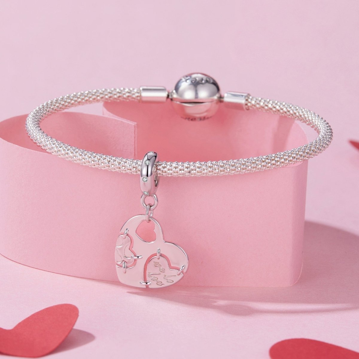 Pangama Jewelry Puzzle Heart Dangle Charm