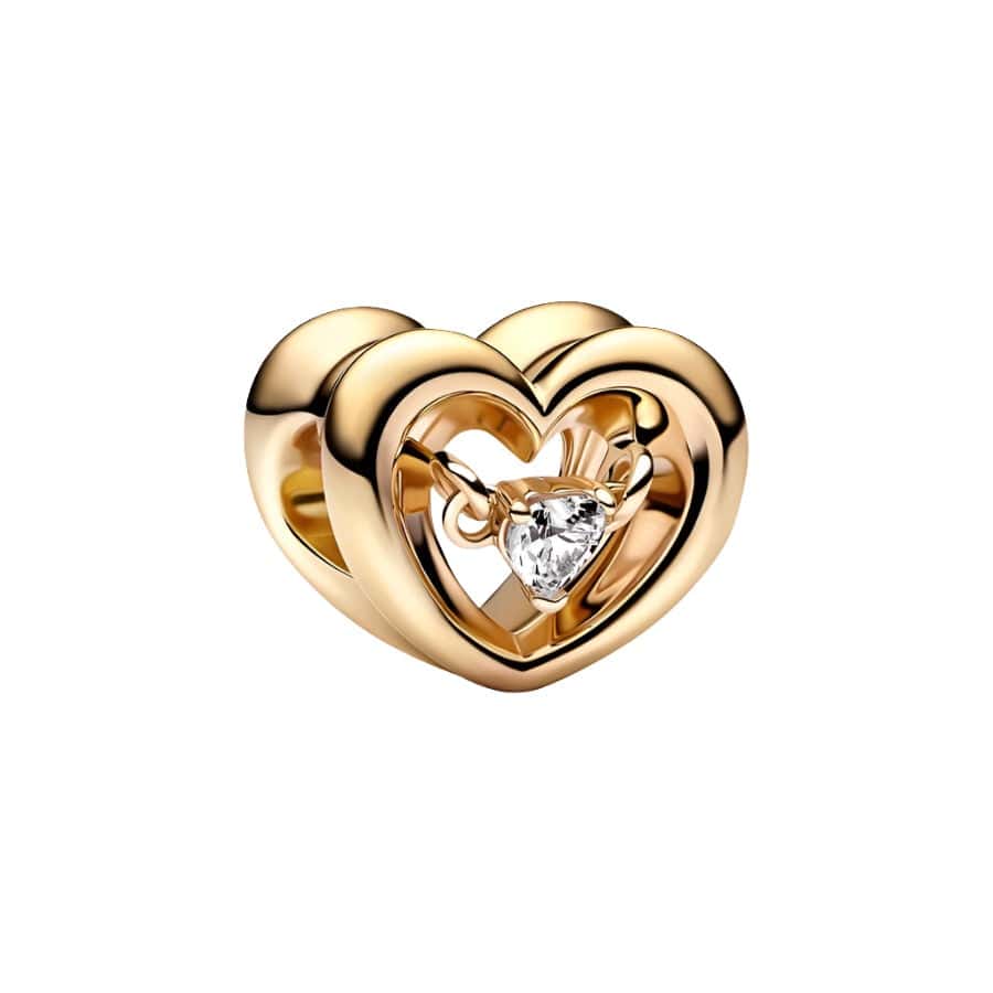 Radiant Heart & Floating Stone Charm