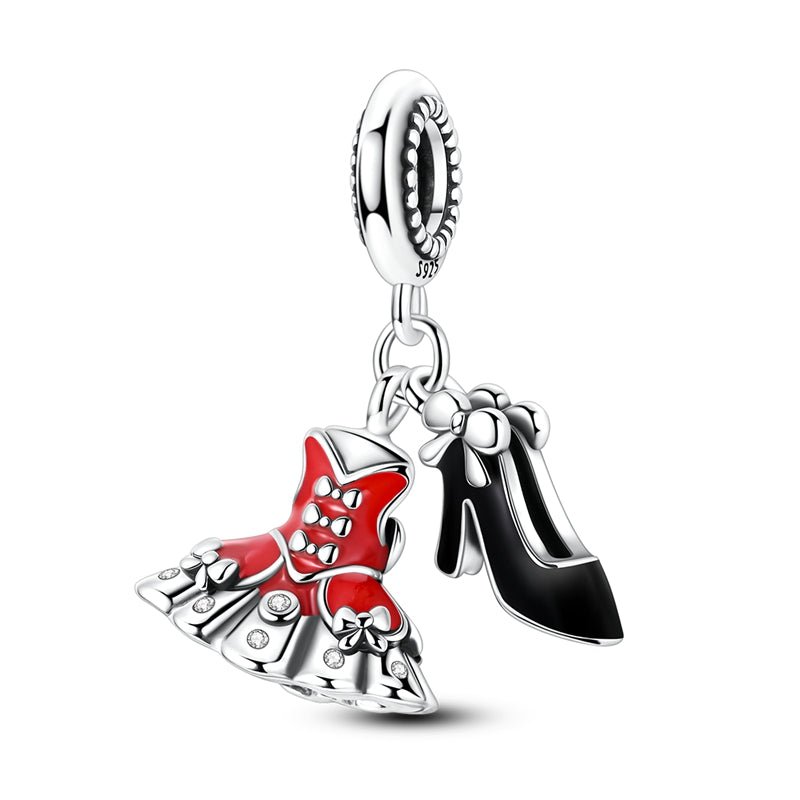 Pangama Jewelry Red Dress & Black Heels Dangle Charm