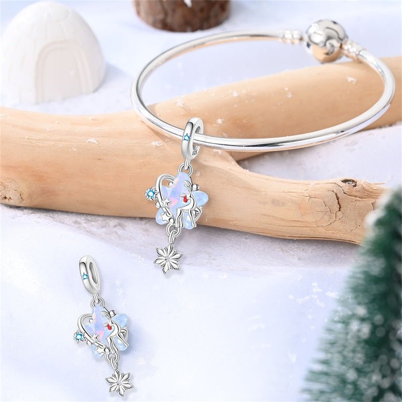 Pangama Jewelry Reindeer & Opal Star Winter Dangle Charm