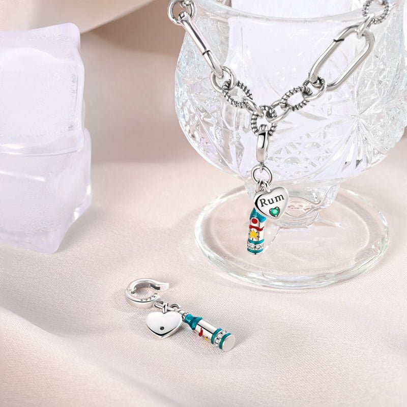Pangama Jewelry Rum Bottle & Heart “Rum Lover” Dangle Charm